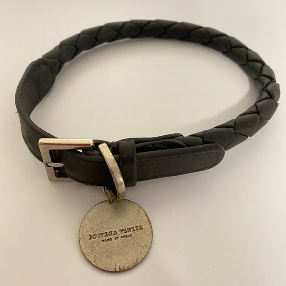 Bottega Dog Bottega Woven Leather Dog Collar With
